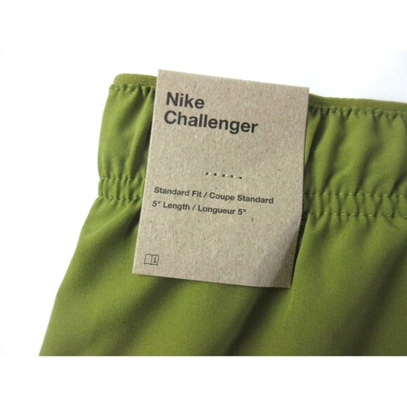 Nike Men's Challenger Brief Lined Running Athletic Shorts Pacific Moss Green NWT - Picture 5 of 6